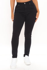Santorini Super Stretch Skinny Jeans - Black Ins Street